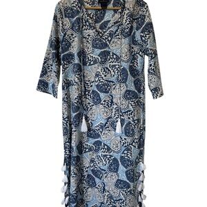 Brooks Brothers Small Dress Swim Cover Beach Resort Tassles Pool